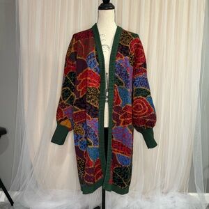 Farm Rio Puff Sleeve Cardigan Sweater